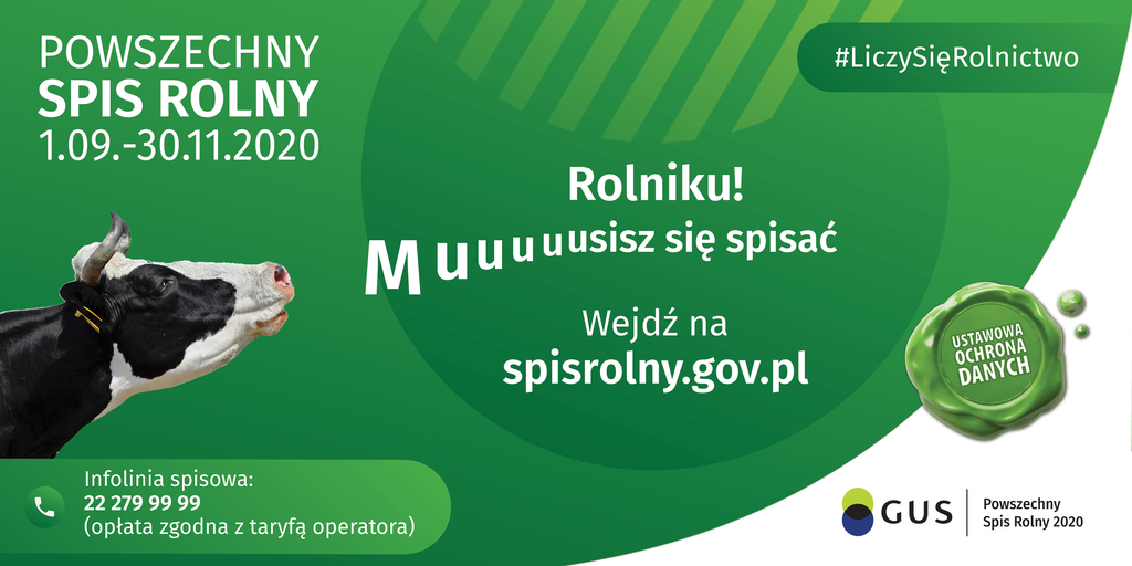Plakat promocyjny Powszechny Spis Rolny 2020