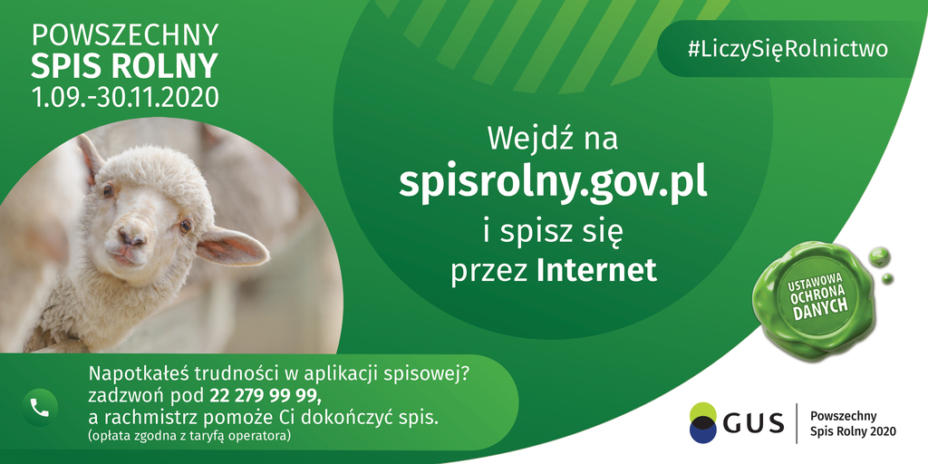 Plakat promocyjny Powszechny Spis Rolny 2020